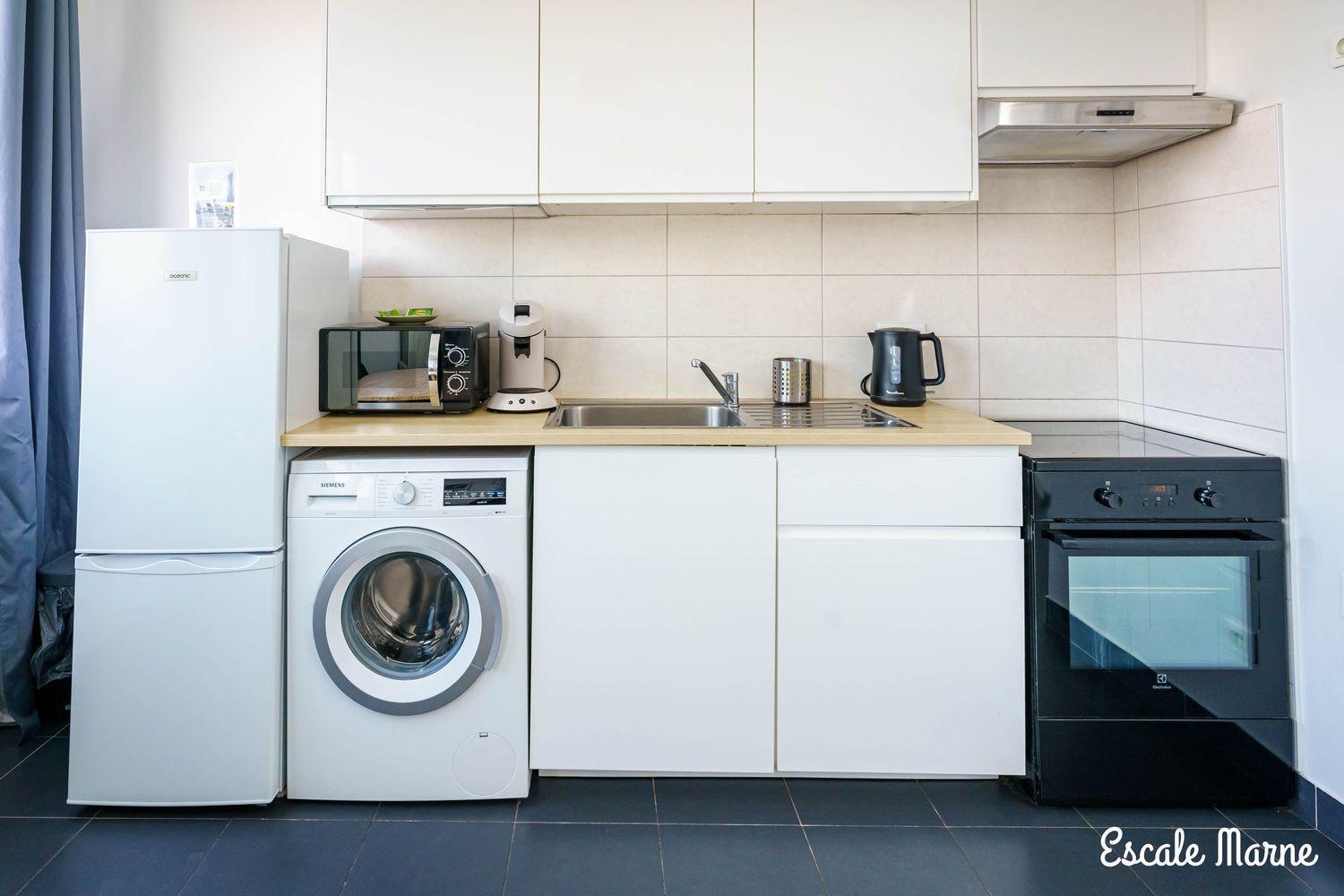 Escale-Marne Fr - 202 - Free Parking - Free Luggage Storage - All Equipped - Linen Included - Washing Machine - 10Mn Walk Metro 8 - Rer A - Panoramic View - From 1 To 14 Guests Майсонс-Алфорт Стая снимка